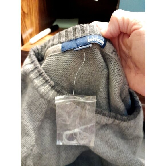 New Basic Editions Mens Size XL Slouchy Comfy Sweater Gray - Picture 8 of 9